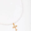 Pearl Cross Pendant Necklace