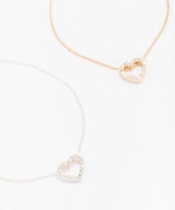 & Open Heart Bracelet Pack