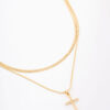 Plain Cross Snake Layered Necklace