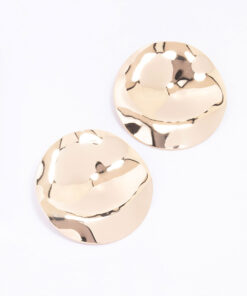 Large Circular Coin Stud Earrings
