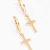 Plain Cross Hoop Earrings