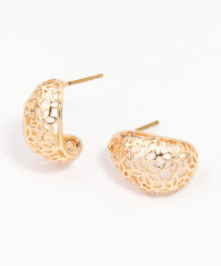 Intricate Cut-Out Teardrop Hoop Earrings