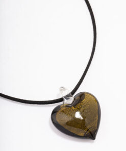 Puffy Heart Cord Pendant Necklace