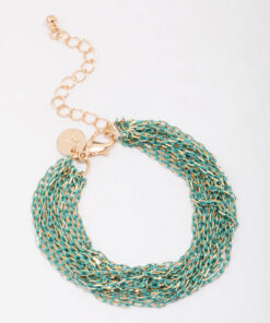 & Green Layered Chain Bracelet