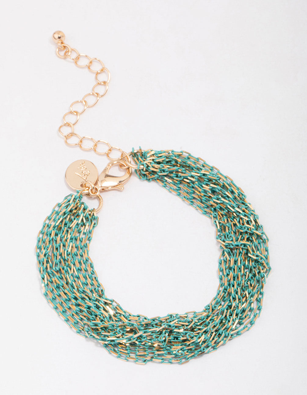 & Green Layered Chain Bracelet