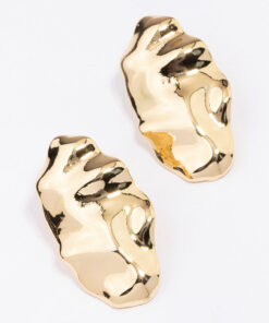 Hammered Oval Stud Earrings