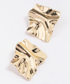 Warped Metal Stud Earrings