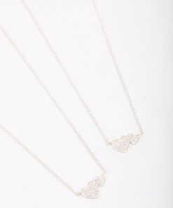 Cubic Zirconia Interlinked Heart Pendant Necklace Pack
