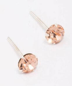 Blush Czech Crystal Small Stud Earrings