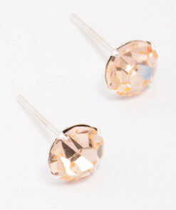 Blush Czech Crystal Stud Earrings