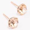Rose Czech Crystal Stud Earrings