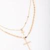 Double Cross Layered Necklace