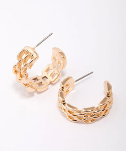 Rectangular Link Hoop Earrings