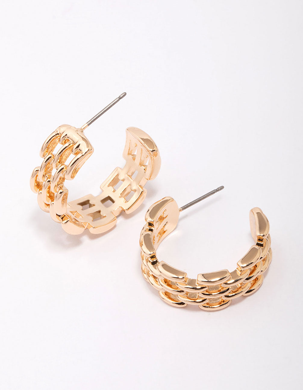 Rectangular Link Hoop Earrings