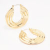 Wide Ribbed Hoop Earrings