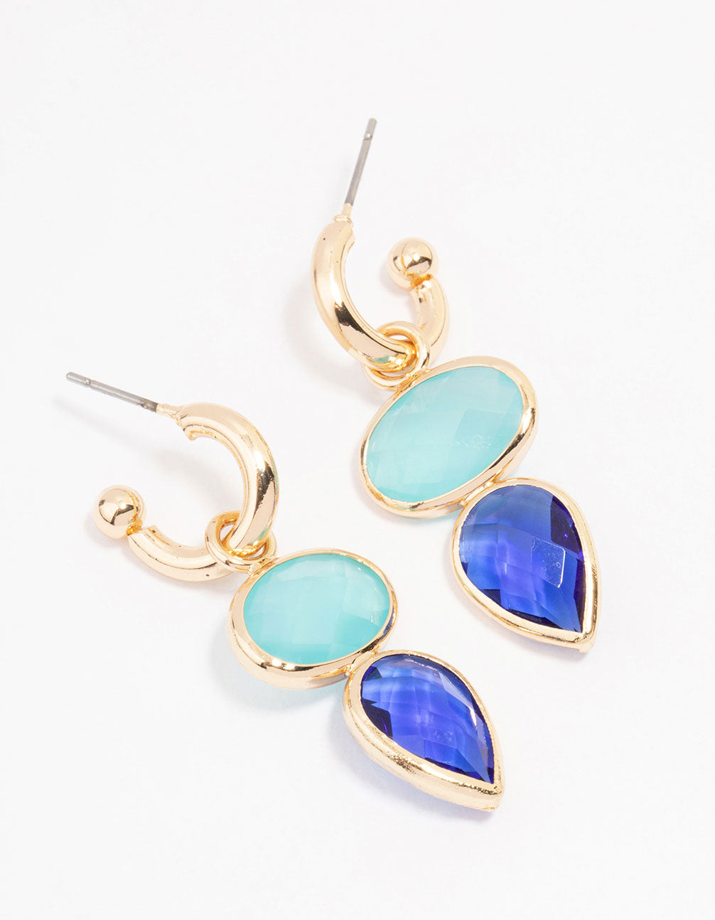Blue Organic Stone Earrings