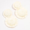 White Raffia Round Graduating Earrings