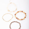 Neutral Wide Shell Stretch Beaded Bracelet 4-Pack