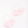 Pink Fabric Petal Hoop Earrings