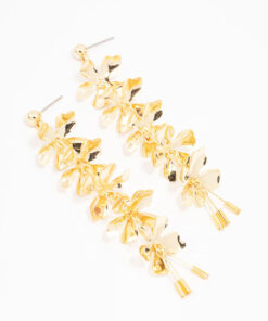 Linear Petal Drop Earrings