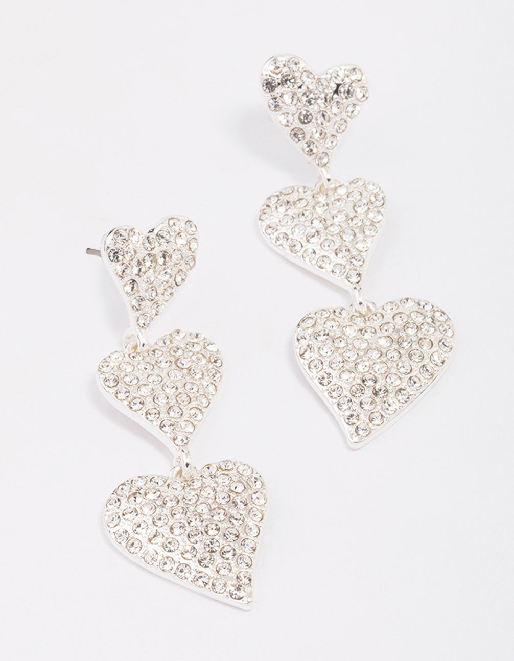 Triple Heart Drop Earrings