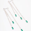 Triple Row Emerald Drop Earrings