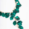 Green Iridescent Flower Petal Statement Necklace