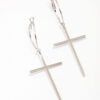 Rhodium Luxe Cross Hoop Earrings