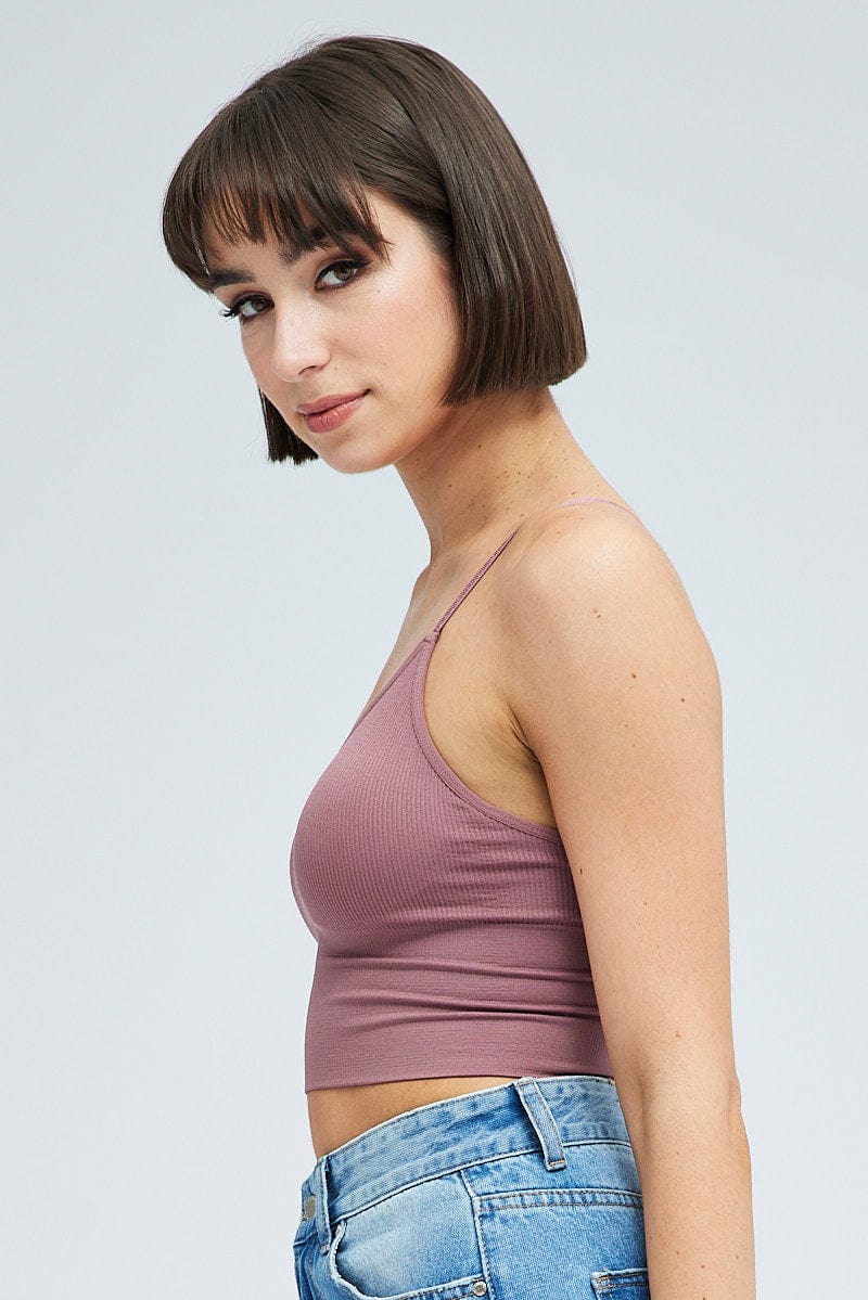 Purple Crop Singlet Top Seamless - Image 4