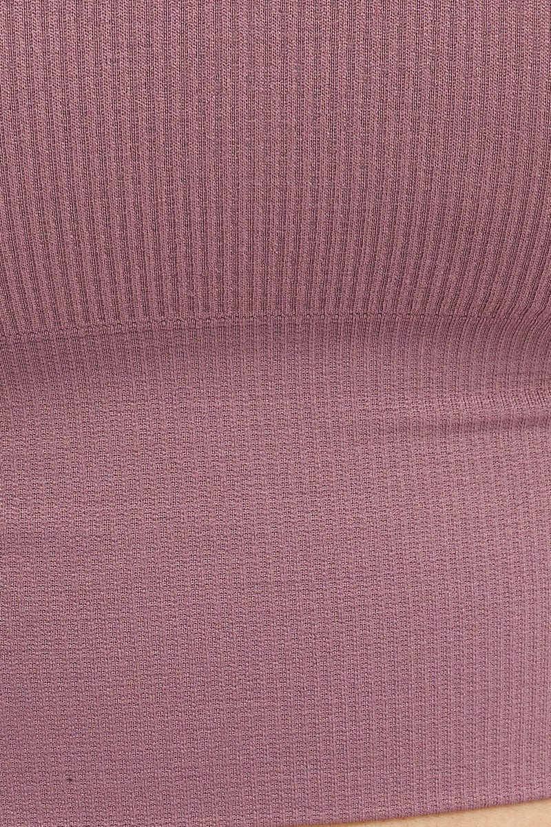 Purple Crop Singlet Top Seamless - Image 6