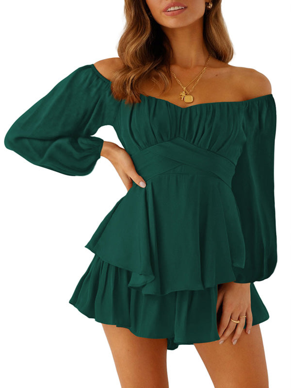 Women Boho Romper Ruffle Chiffon Shorts Jumpsuit - Image 5