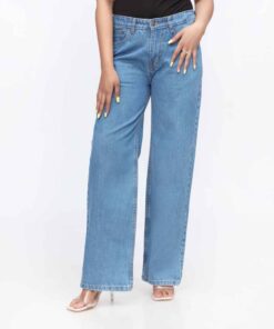 Sky Blue Flapper Fit Denim Pant PW3616