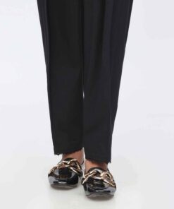 Black Cambric Laced Shalwar PW3643