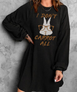 Womens Casual Long Sleeve Mini Dress Crew Neck Loose Knit Dress