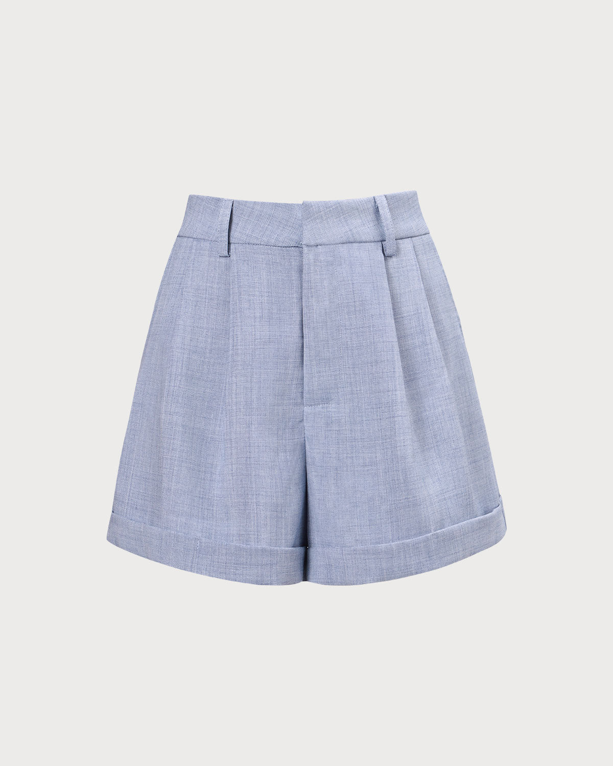 The Blue High-Waisted Pleated Shorts - Image 6