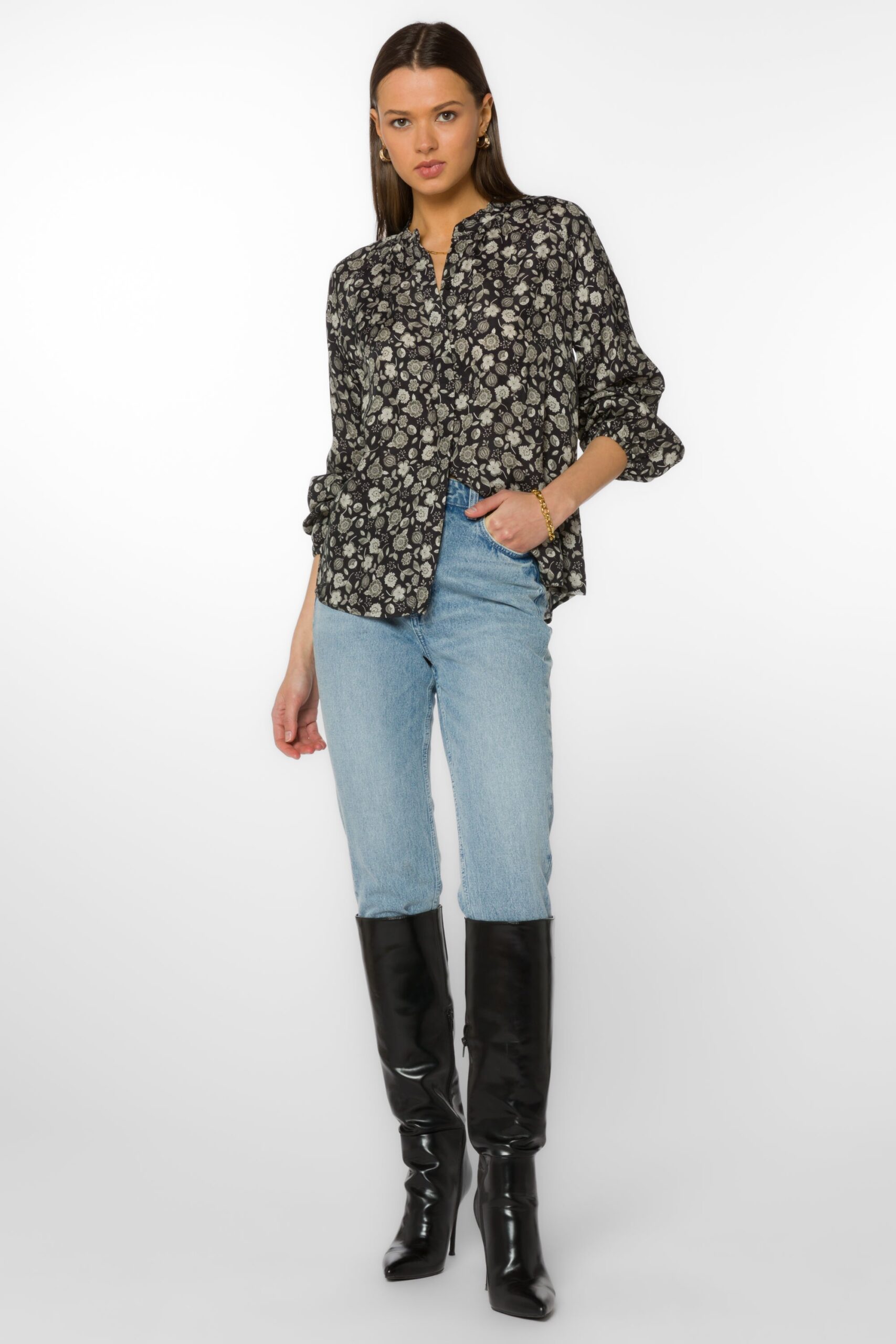 Black Floral Shirt - Image 2